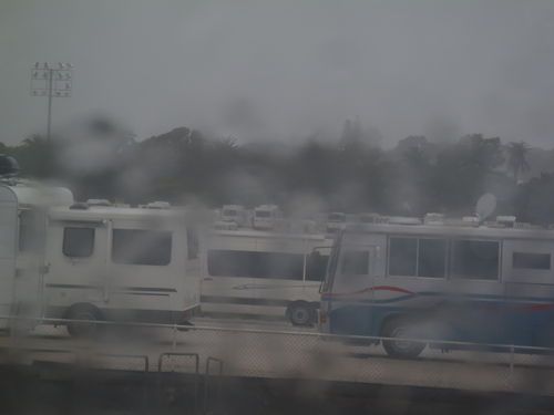 camper vans and motorhomes parked up in auckland during the rugby world cup 2012
