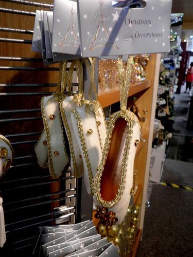 These lovely ballet shoe decorations are available at Farmers. 