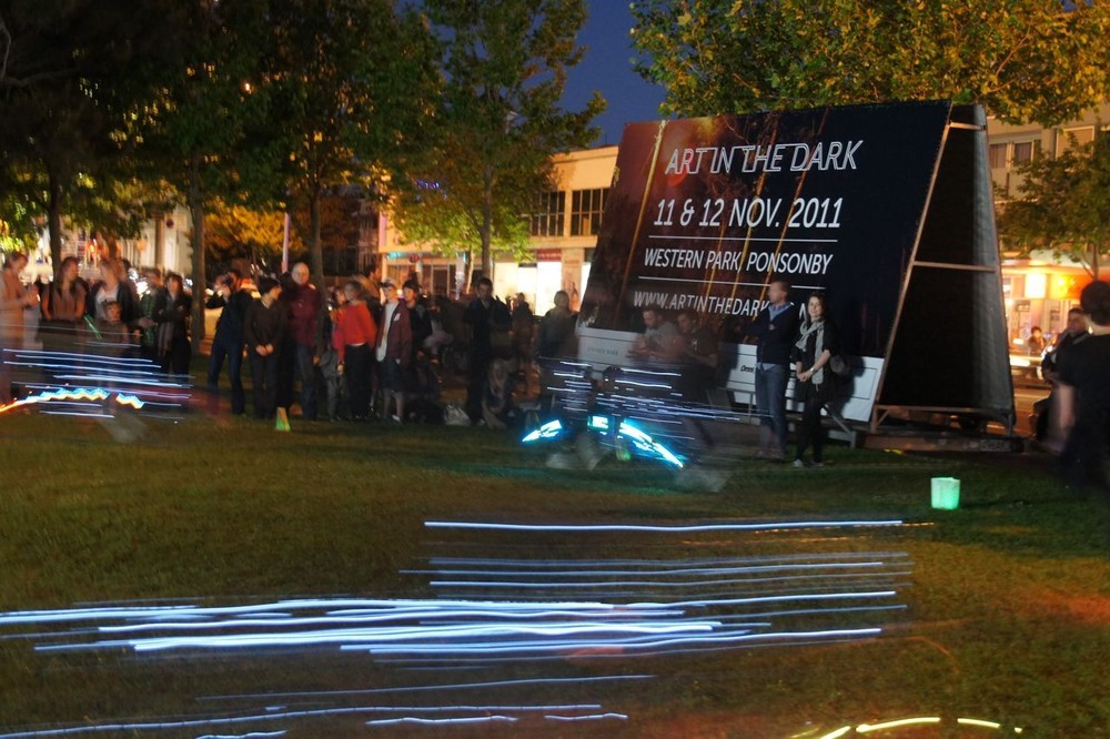 Art in the Dark is a popular community art show at Western Park